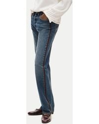 J.Crew - Petite Jesse Relaxed-Straight Jean With Suede Stripe - Lyst