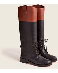 J.Crew Leather Lace-up Knee-high Boots - Brown