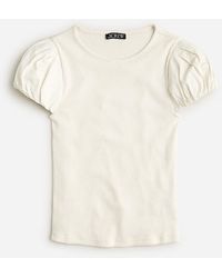 J.Crew - Vintage Rib T-Shirt With Cotton Poplin Puff Sleeves - Lyst