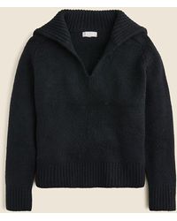 J.Crew - Johnny-Collar Sweater With Ribbed Trim - Lyst