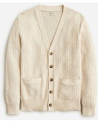 J.Crew - Heritage Cotton Pointelle-Stitch Cardigan Sweater - Lyst