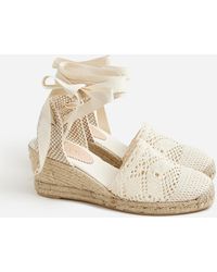 J.Crew - Made-In-Spain Lace-Up Midheel Espadrilles With Crochet - Lyst