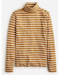 J.Crew - Vintage Rib Turtleneck With Buttons In Stripe - Lyst