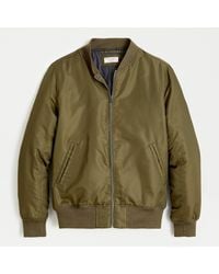 J Crew Synthetic Wallace Barnes Flight Bomber Jacket In Blue For