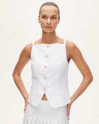 J.Crew - Button-Up Cutaway Tank Top - Lyst