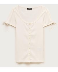 J.Crew - Perfect Rib Button-Up Shirt With Satin Trim - Lyst