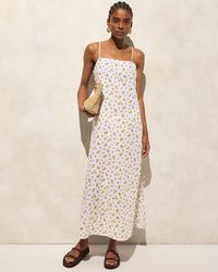 J.Crew - Linen-Cotton Blend Tie-Back Midi Dress - Lyst