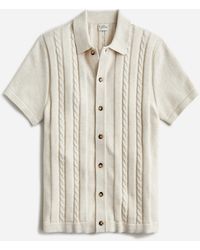 J.Crew - Cotton Cable-knit Short-sleeve Cardigan Sweater-polo - Lyst