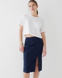 J.Crew - Stretch Linen-Blend Midi Pencil Skirt - Lyst
