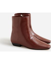 J.Crew - Square-Toe Ankle Boots - Lyst