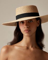 J.Crew - Short-Brim Boater Hat With Ribbon Ties - Lyst