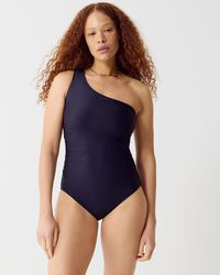 J.Crew - Long-Torso Ruched One-Shoulder One-Piece Swimsuit - Lyst