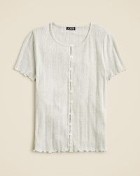 J.Crew - Pointelle Short-Sleeve Knit Cardigan - Lyst