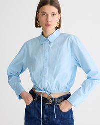 J.Crew - Cropped Fitted-Waist Button-Up Shirt - Lyst