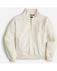 J.Crew Heritage Fleece Half-zip Sweatshirt With Crest Detail - White