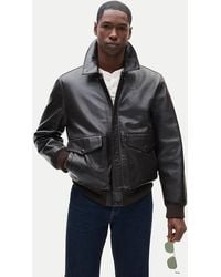 J.Crew - Italian Leather Flight Bomber Jacket - Lyst