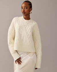 J.Crew - Limited-Edition Anna October X Patchwork Cable-Knit Crewneck Sweater - Lyst