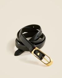 J.Crew - Skinny Oval-Buckle Leather Belt - Lyst