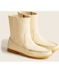J.Crew Moc-boots In Leather - Natural