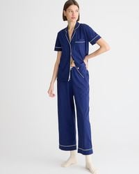 J.Crew - Dreamy Cotton-Blend Short-Sleeve Pajama Pant Set - Lyst