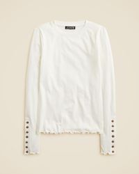 J.Crew - Refined Rib Long-Sleeve T-Shirt With Button Cuffs - Lyst