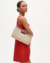 J.Crew - Handwoven Straw Rectangular Clutch With Contrast Trim - Lyst