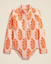 J.Crew - Sz Blockprints X Crewcuts Zip-Up Rash Guard One-Piece Swimsuit - Lyst