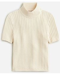 J.Crew - Cotton-Blend Short-Sleeve Turtleneck Sweater - Lyst