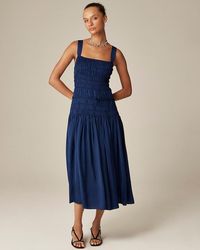 J.Crew - Smocked Midi Dress - Lyst