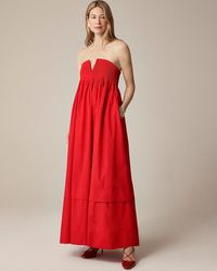 J.Crew - Collection Strapless Notched Maxi Dress - Lyst