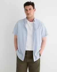 J.Crew - Short-sleeve Yarn-dyed Seersucker Shirt - Lyst