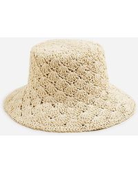 J.Crew - Crochet-Weave Faux-Raffia Bucket Hat - Lyst