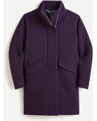 J.Crew Cocoon Coat In Italian Stadium-cloth Wool - Blue