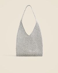 J.Crew - Handwoven Metallic Shoulder Tote With Lurex Metallic Threads - Lyst