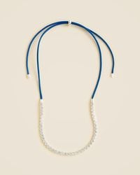 J.Crew - Leather And Cubic Zirconia Bezel-Set Tennis Necklace - Lyst