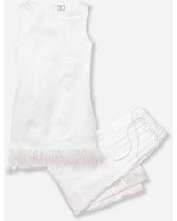 J.Crew - Petite Plume Silk Tunic Set With Feathers - Lyst
