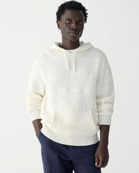 J.Crew - Cotton Guernsey-Stitch Hooded Sweater - Lyst