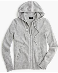 J.Crew Everyday Cashmere Zip-front Hoodie - Gray