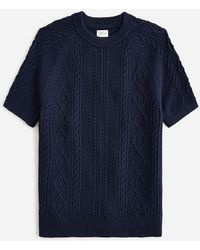 J.Crew - Short-Sleeve Cotton Cable-Knit Sweater - Lyst