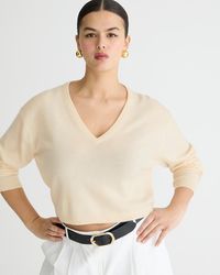 J.Crew - Cashmere Relaxed Cropped V-Neck Sweater - Lyst