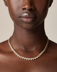 J.Crew - Heart Cubic Zirconia Bezel-Set Tennis Necklace - Lyst
