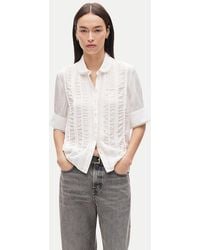 J.Crew - Lace-Trim Button-Up Top - Lyst
