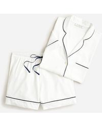 J.Crew - Short-sleeve Pajama Short Set In Stripe Dreamy Cotton Blend - Lyst