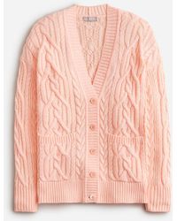 J.Crew - Cable-Knit Cardigan Sweater - Lyst