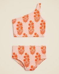 J.Crew - Sz Blockprints X Crewcuts One-Shoulder Two-Piece Swimsuit - Lyst