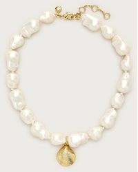 J.Crew - Pearl Shell Charm Necklace - Lyst
