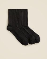 J.Crew - Ribbed Cotton Bootie Socks Three-Pack - Lyst