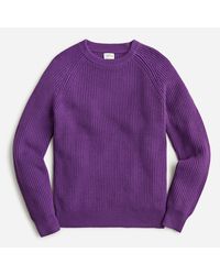 J.Crew Heritage Cotton Shaker-stitch Sweater - Purple