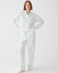 J.Crew - Long-Sleeve Cropped Cotton Poplin Pajama Pant Set - Lyst