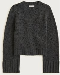 J.Crew - Wide-Sleeve Pointelle Crewneck Sweater - Lyst